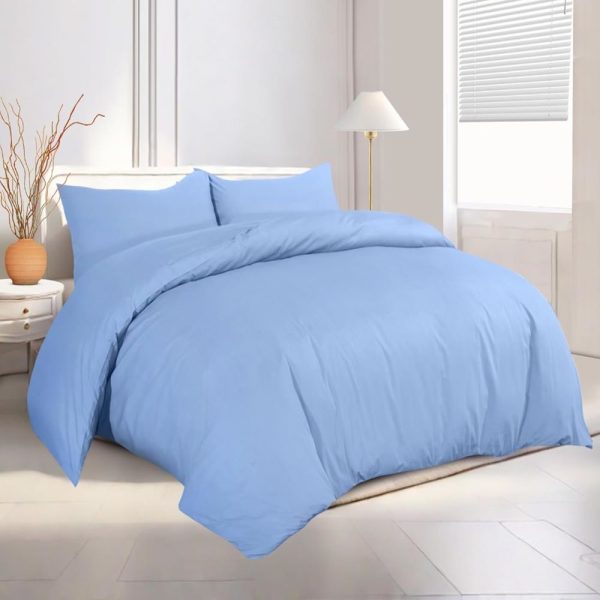 king percale blue duvet set