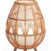 bulb shaped floor lamp in natural wicker h49cm