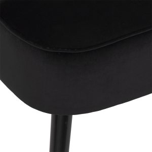 naova black velvet occasional chair h71 w78 d72cm