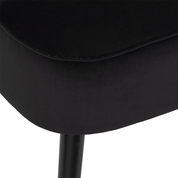 naova black velvet occasional chair h71 w78 d72cm