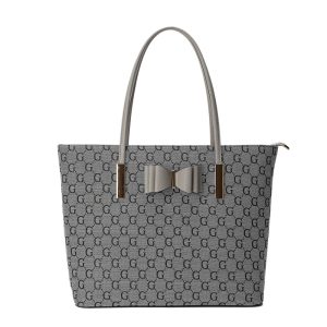 gessy grey tote bag with bow detail