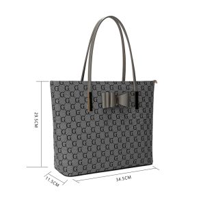 gessy grey tote bag with bow detail