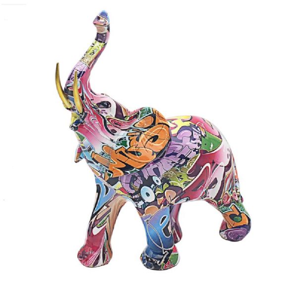 graffiti elephant large 30x15x33cm