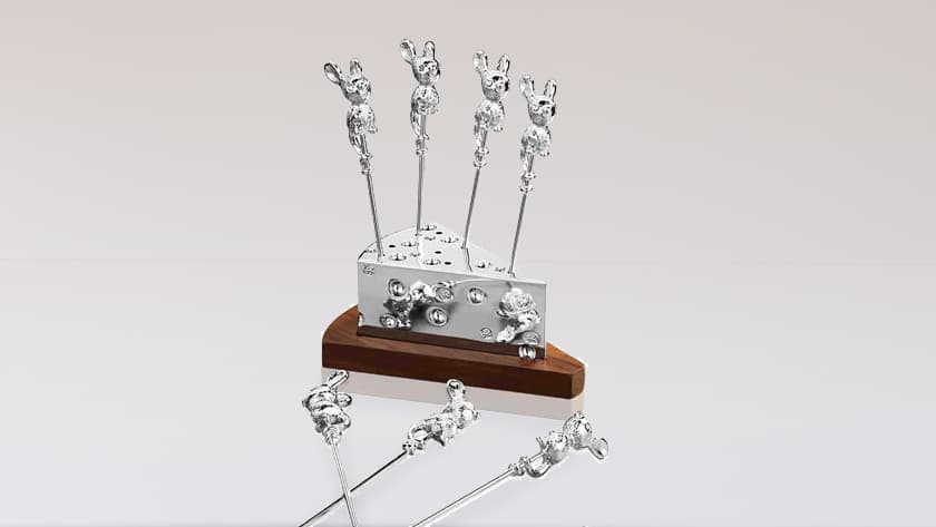 Mice Cheese Picks on Stand 