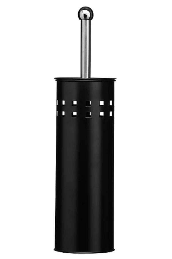 matt black toilet brush and holder
