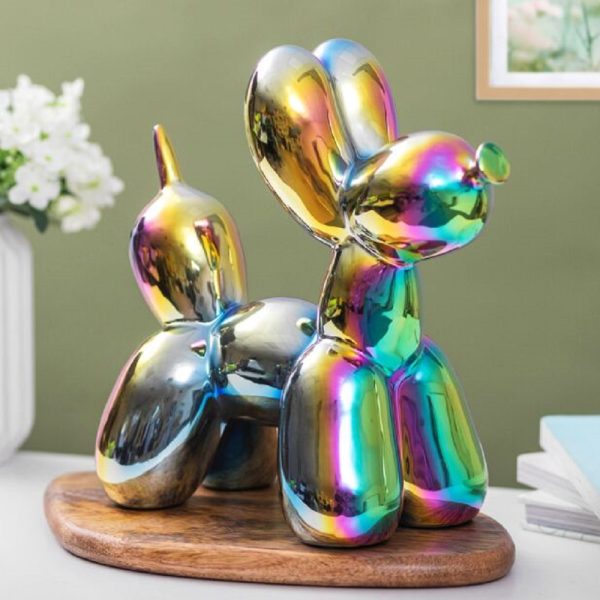 iridescent balloon dog 26x13x24cm
