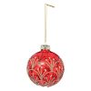 glass bauble art deco red 8cm
