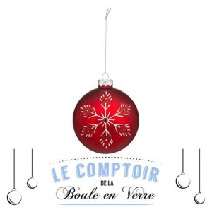 glass ball with printed flake 9cm