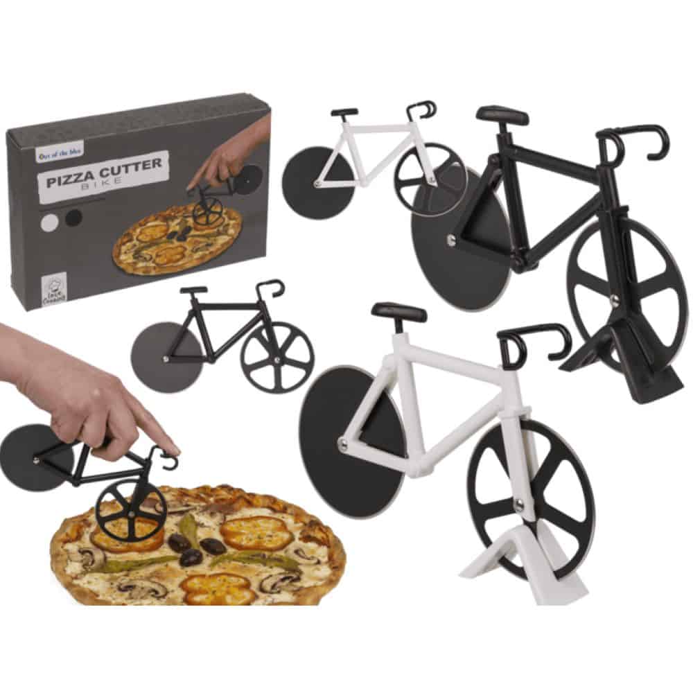 bicycle pizza cutter black or white 18x11cm