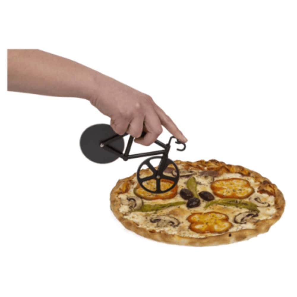 bicycle pizza cutter black or white 18x11cm