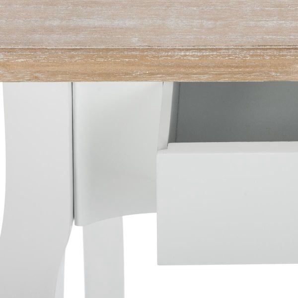 chrysa 2 drawer white console wood top