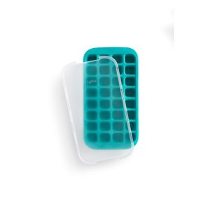 lekue industrial ice cube tray with lid turquoise