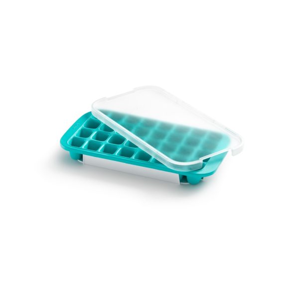 lekue industrial ice cube tray with lid turquoise