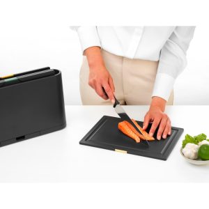 brabantia tasty chopping boards set of 4 dark grey