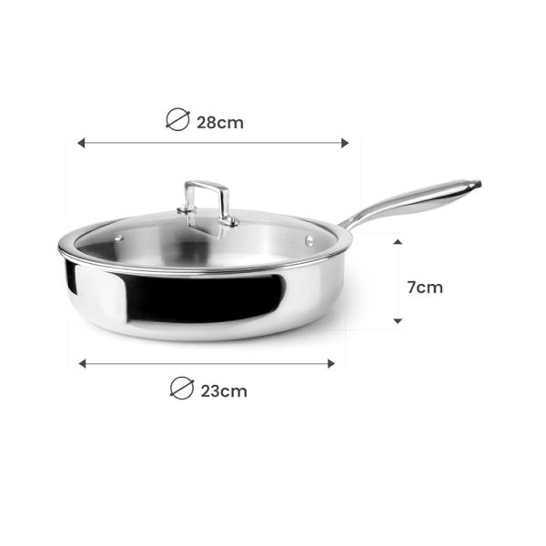 ibili stainless steel triply saute pan 28cm