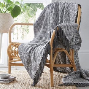 ascot charcoal throw 228x250cm