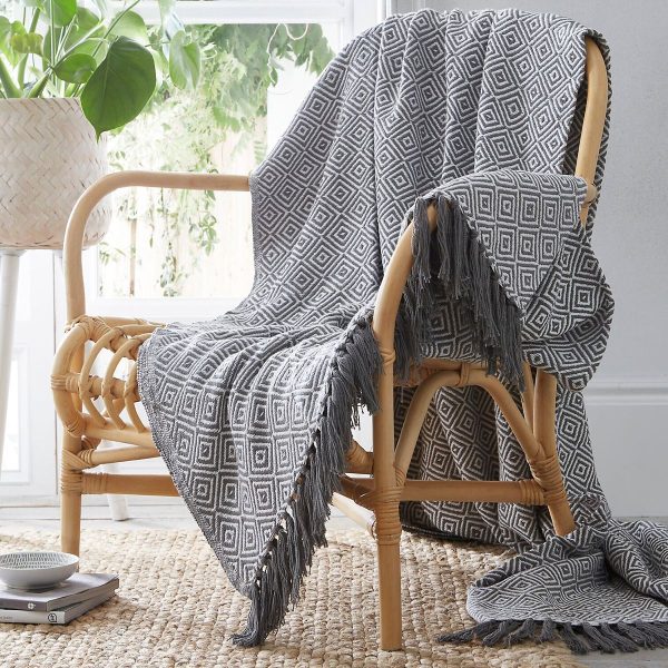 ascot charcoal throw 228x250cm