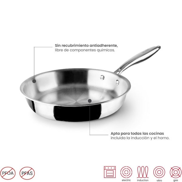 ibili stainless steel triply frying pan 24cm