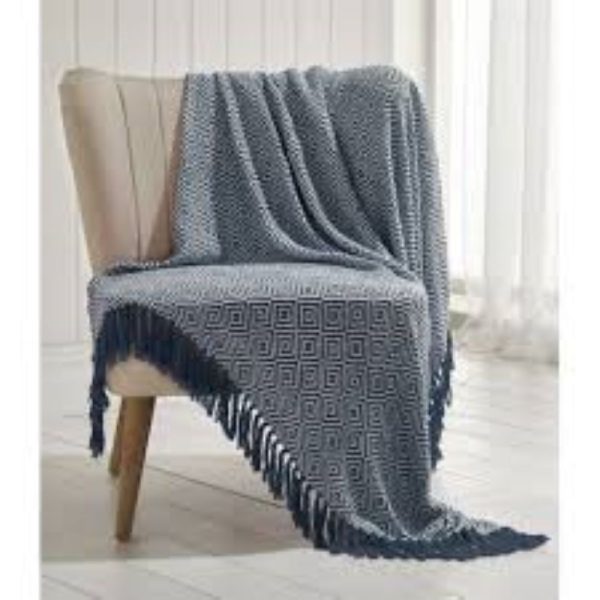 ascot navy throw 180x250cm