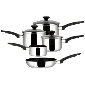 prestige everyday stainless steel pan set 5 piece