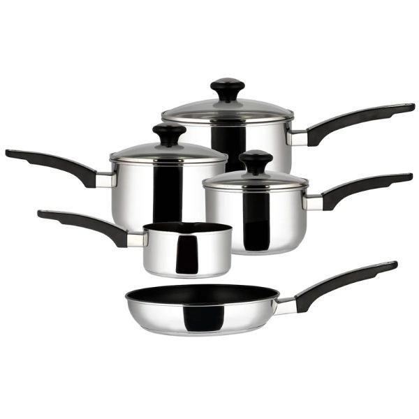 prestige everyday stainless steel pan set 5 piece