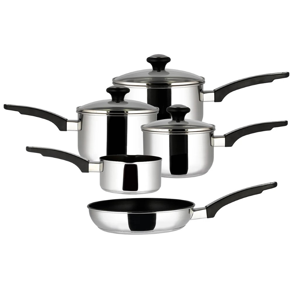 prestige everyday stainless steel pan set 5 piece
