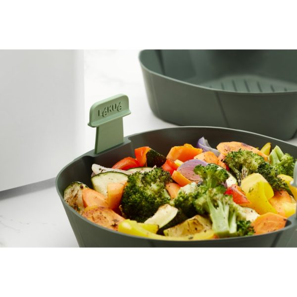 lekue air fryer basket large grey