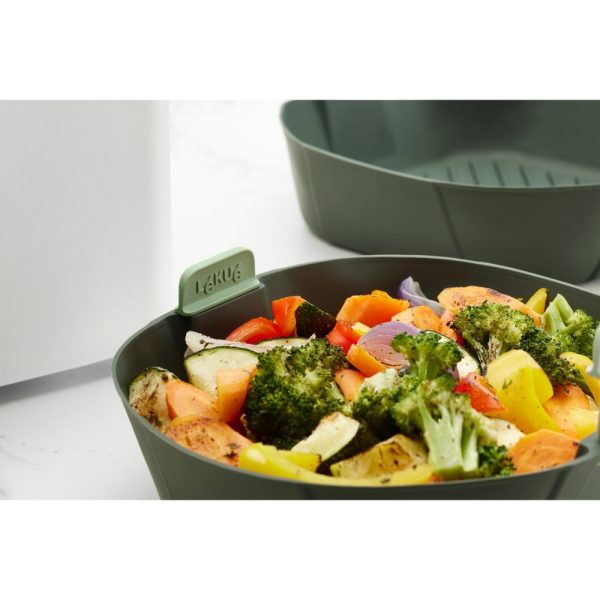 lekue air fryer basket extra large grey
