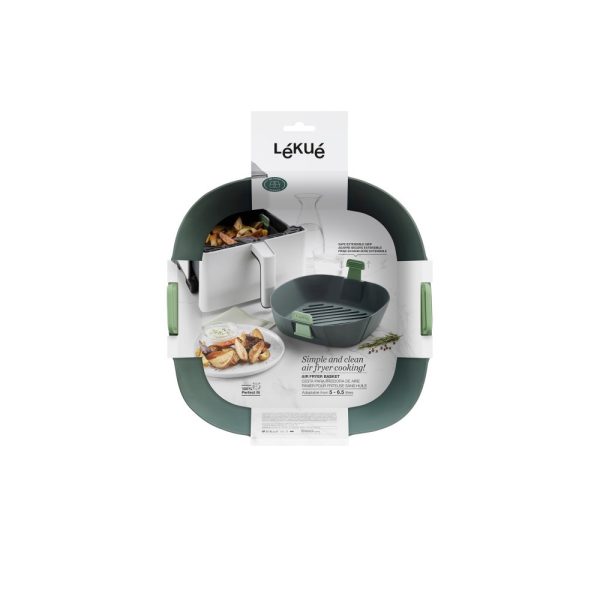 lekue air fryer basket extra large grey