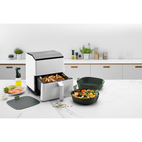 lekue air fryer basket extra large grey
