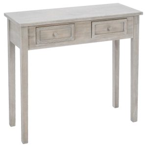 2 drawer console table in washed grey