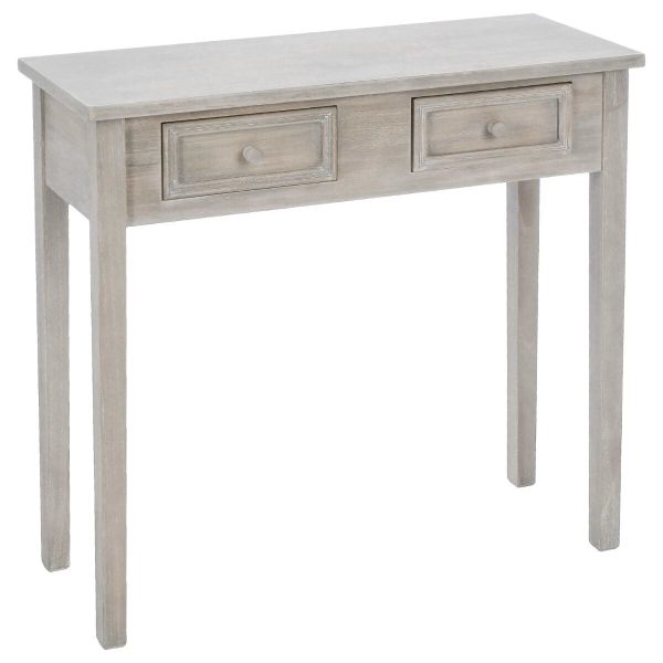 2 drawer console table in washed grey