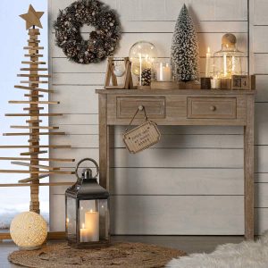 2 drawer console table in washed grey