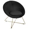 evan black velvet occasional chair 76x73cm