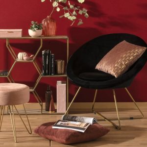 evan black velvet occasional chair 76x73cm