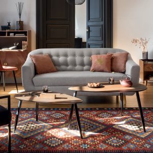mileo 2pc walnut nest tables