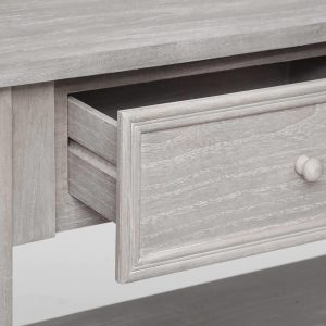 charme grey console table with 2 shelves