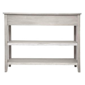 charme grey console table with 2 shelves
