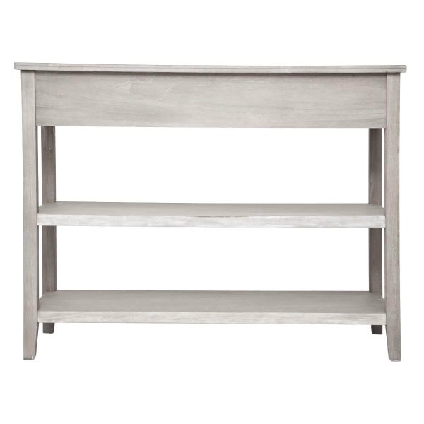 charme grey console table with 2 shelves