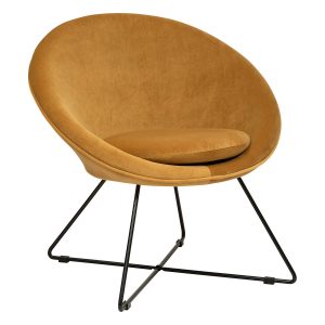 evan ochre velvet ocassional chair