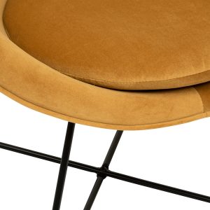 evan ochre velvet ocassional chair