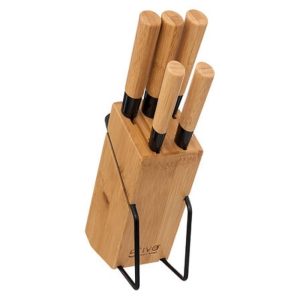 bamboo 6pc knife block