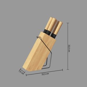 bamboo 6pc knife block