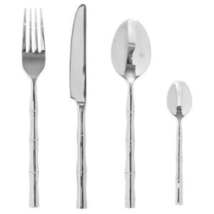24pc bamboo style cutlery set