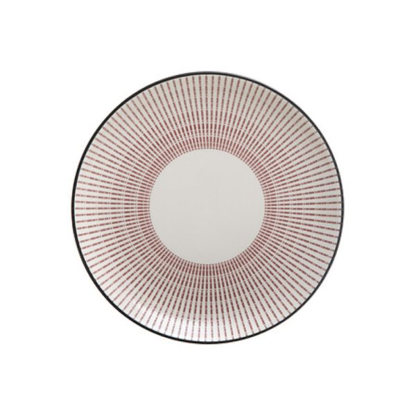 18pc red line porcelain dinner set