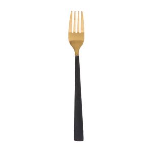 16pc black and gold cutlery set