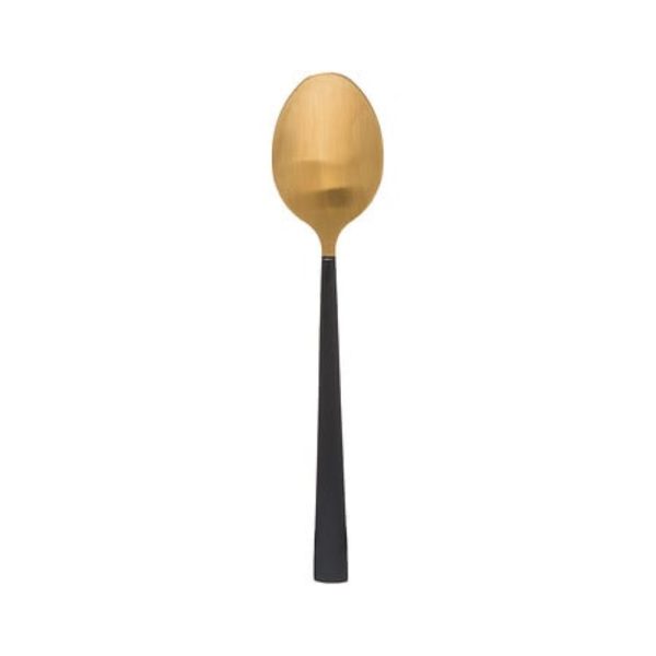 16pc black and gold cutlery set
