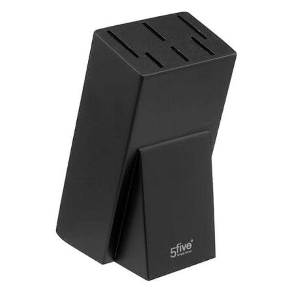 black knife block with 6 knives