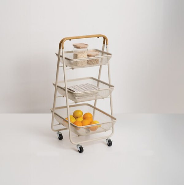 white metal 3 tier vegetable rack h86xw48xd42cm