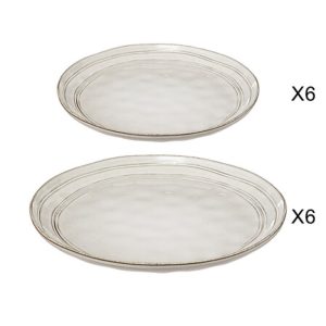 12pc grey pottery tableware set